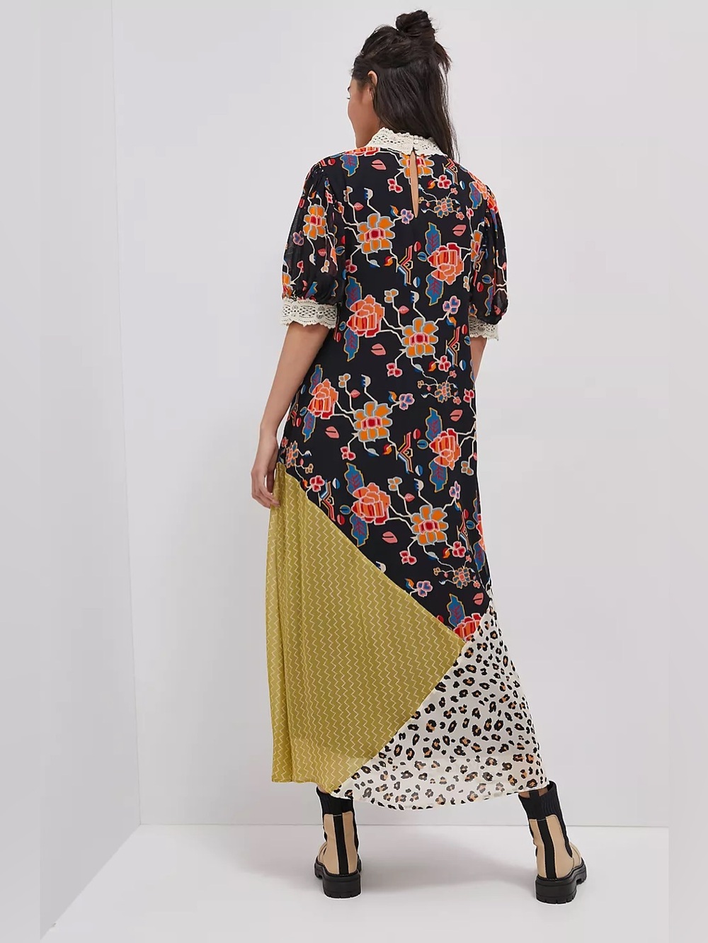 Anthropologie Verb by Pallavi Singhee Soniya Black Floral Maxi Dress Sz. M NWT - Picture 2 of 10